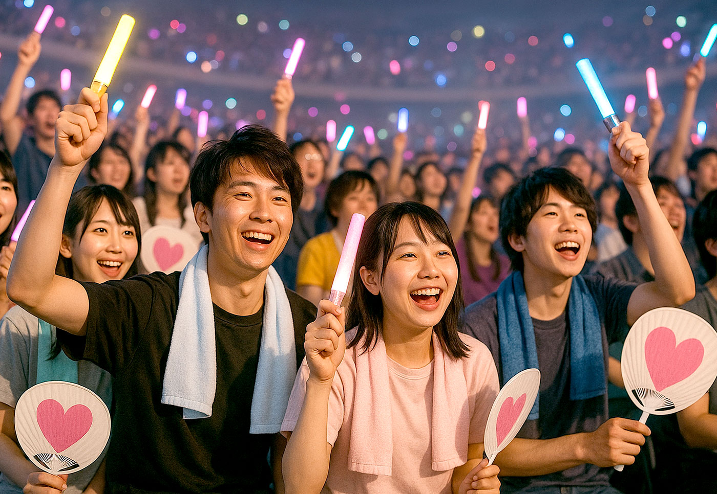 推しのライブに参戦して盛り上がっているファン達